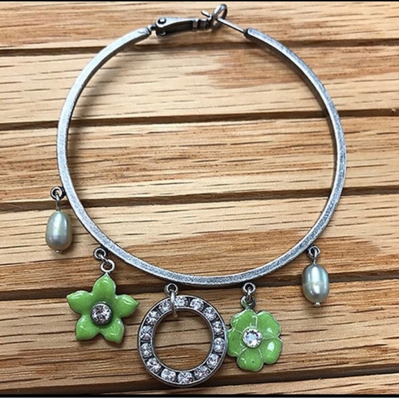 Liz Palacios Hoop Earrings with Enamel & Crystals-Boutique - Picture 4 of 5